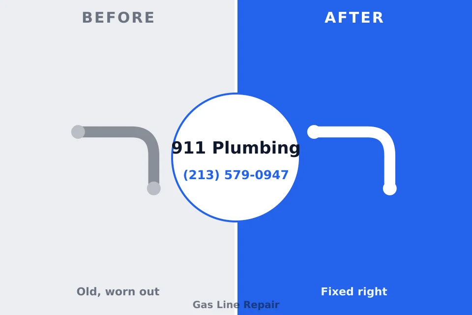 Before and after: plumbing repair Upper Brookville, NY